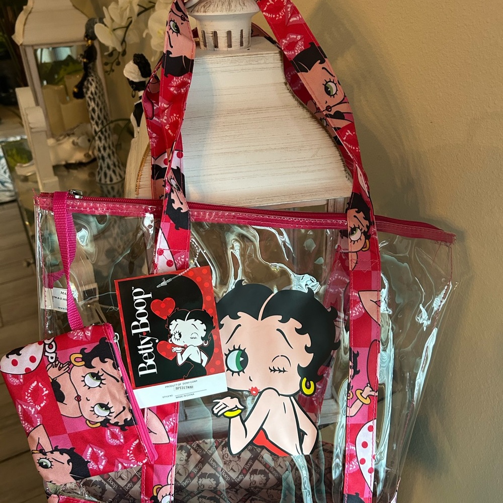 Betty Boop Clear tote bag with matching coin pouch